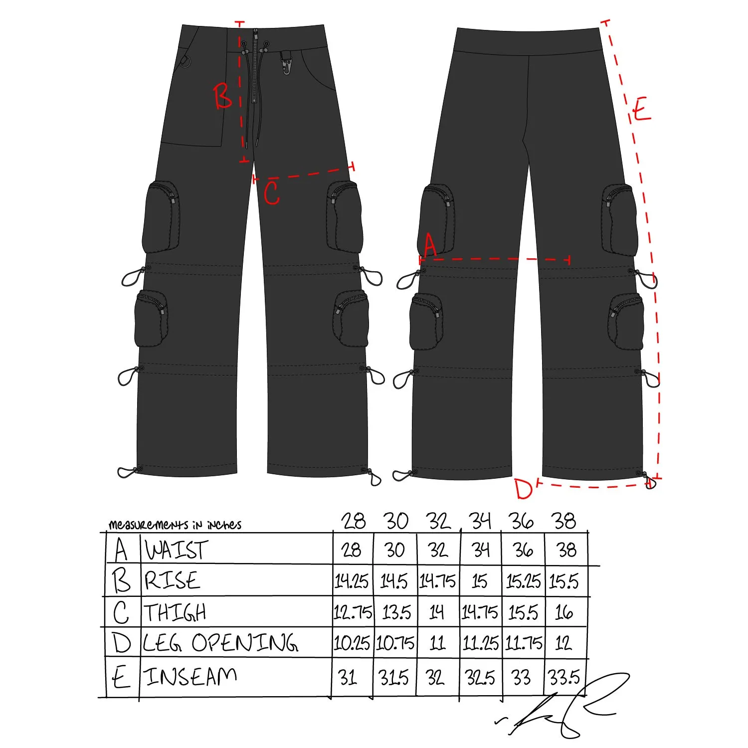 Nylon Parachute Pants- BLACK