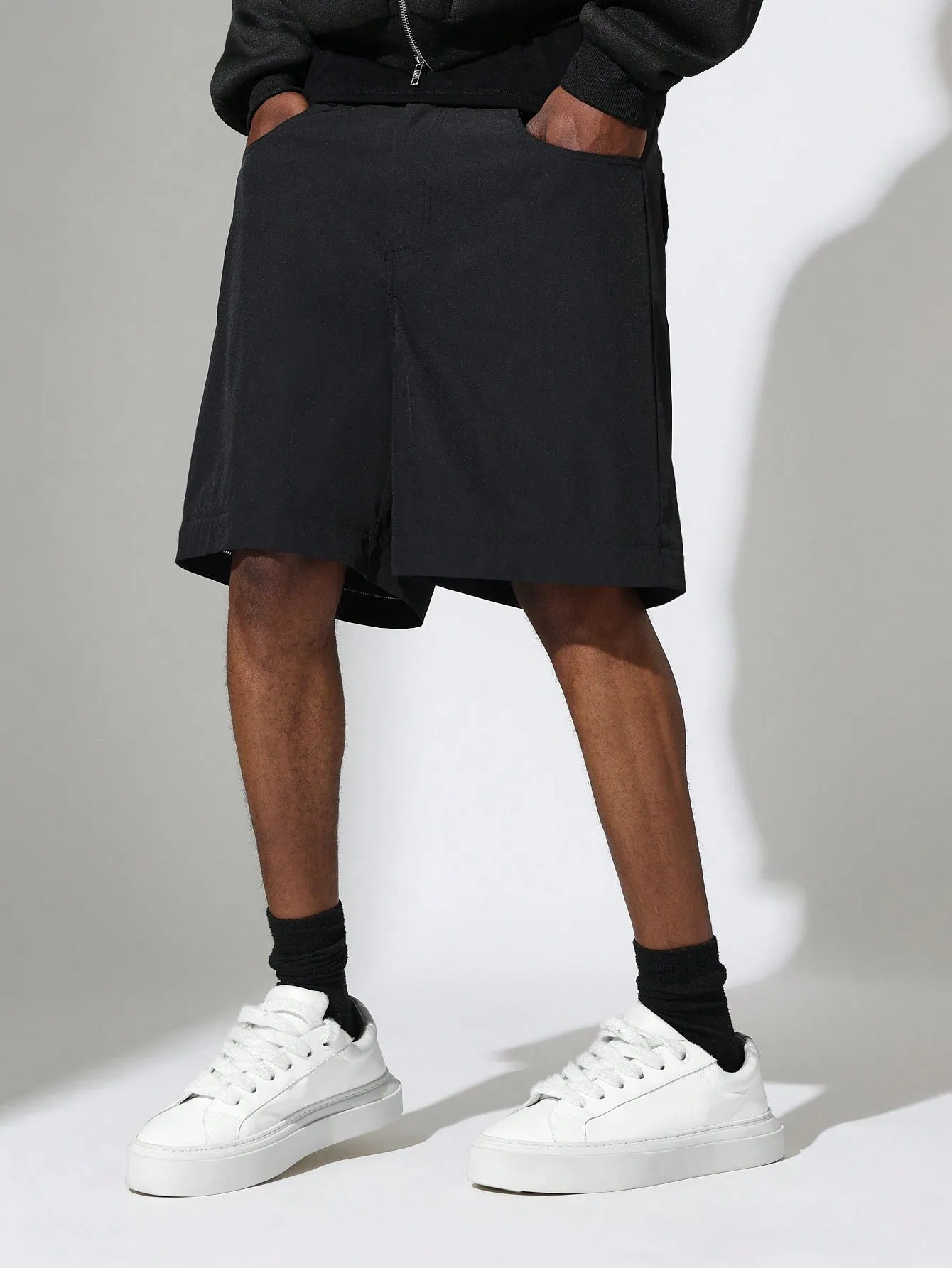 Nylon Solid Jort Convertible To Short