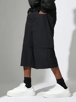 Nylon Solid Jort Convertible To Short