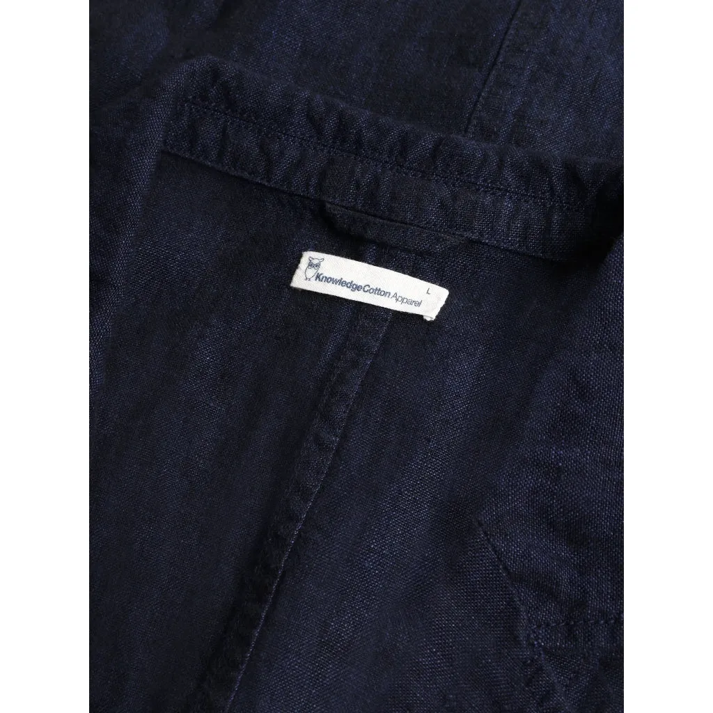 Organic Linen Blazer GOTS/Vegan - Yarndyed - Total Eclipse