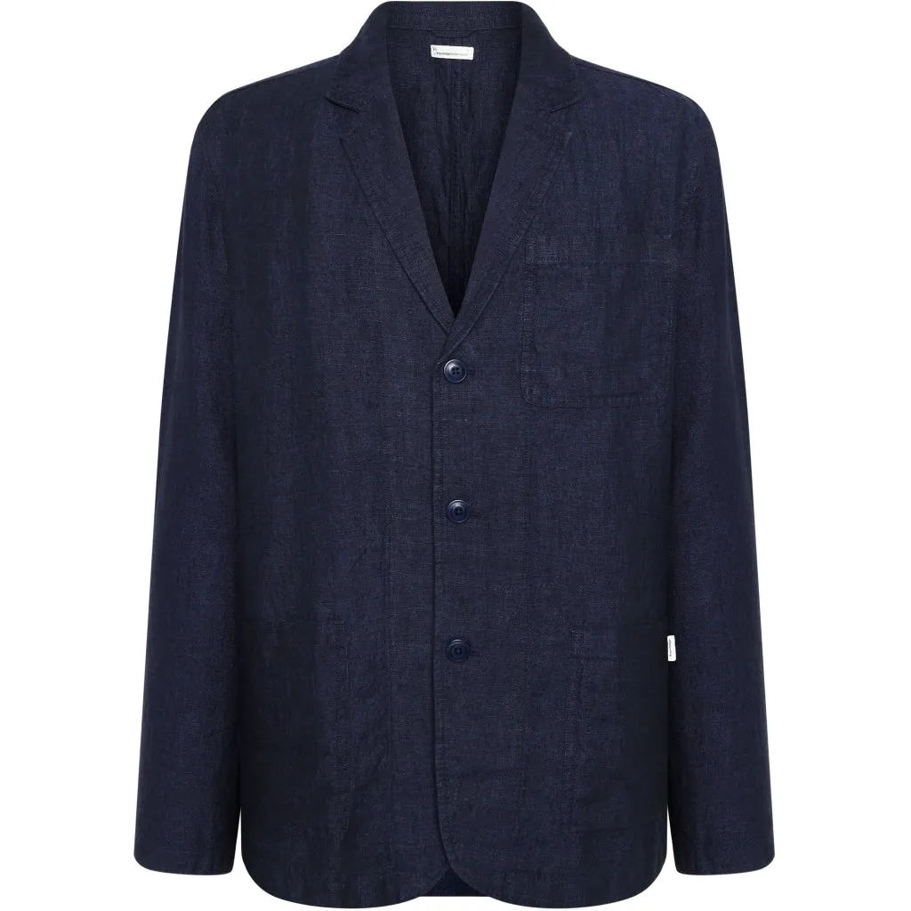 Organic Linen Blazer GOTS/Vegan - Yarndyed - Total Eclipse