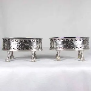 Pair of Irish Blue Glass Salts