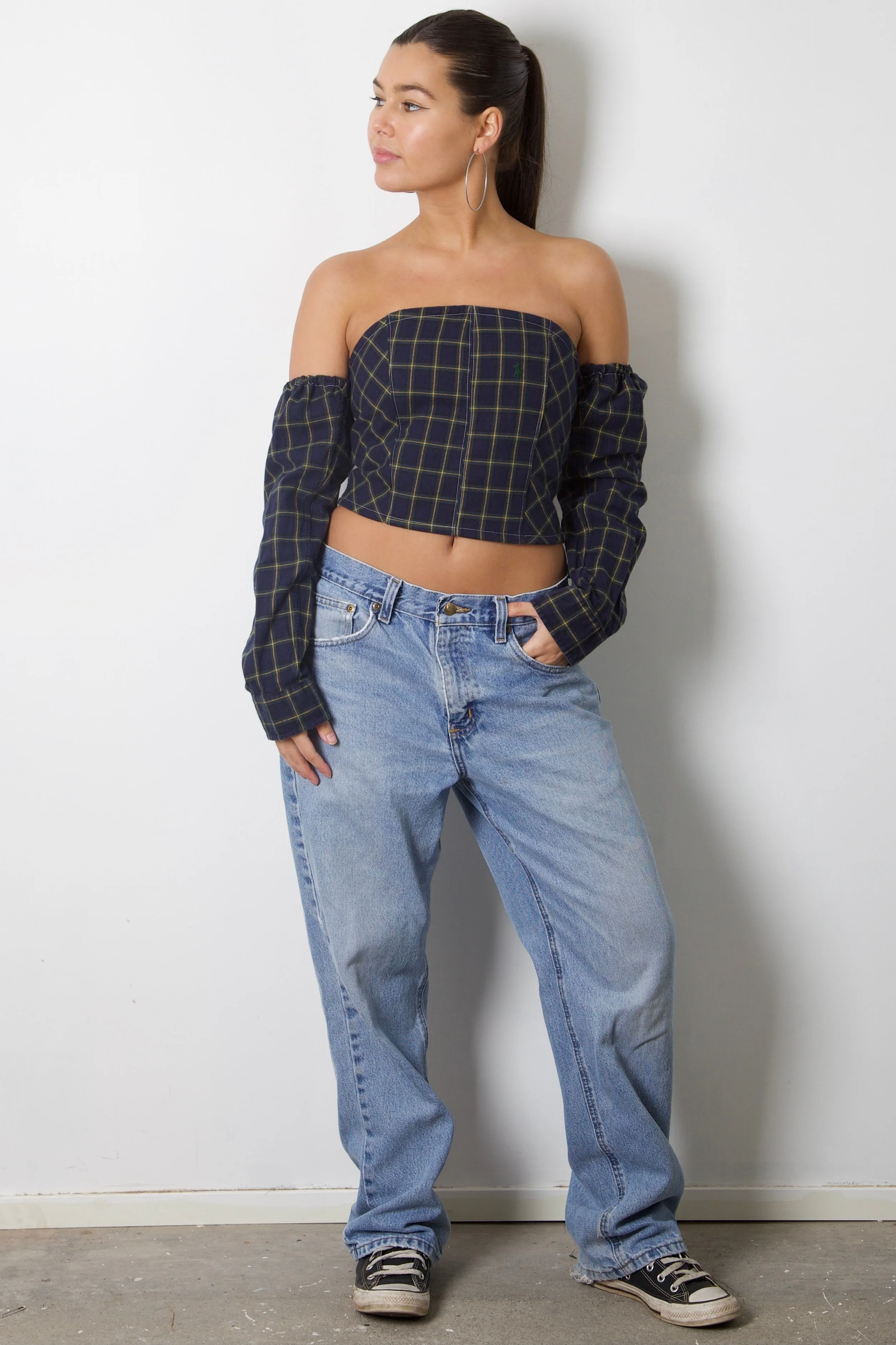 Ralph Lauren Upcycled Corset Top S   Sleeves