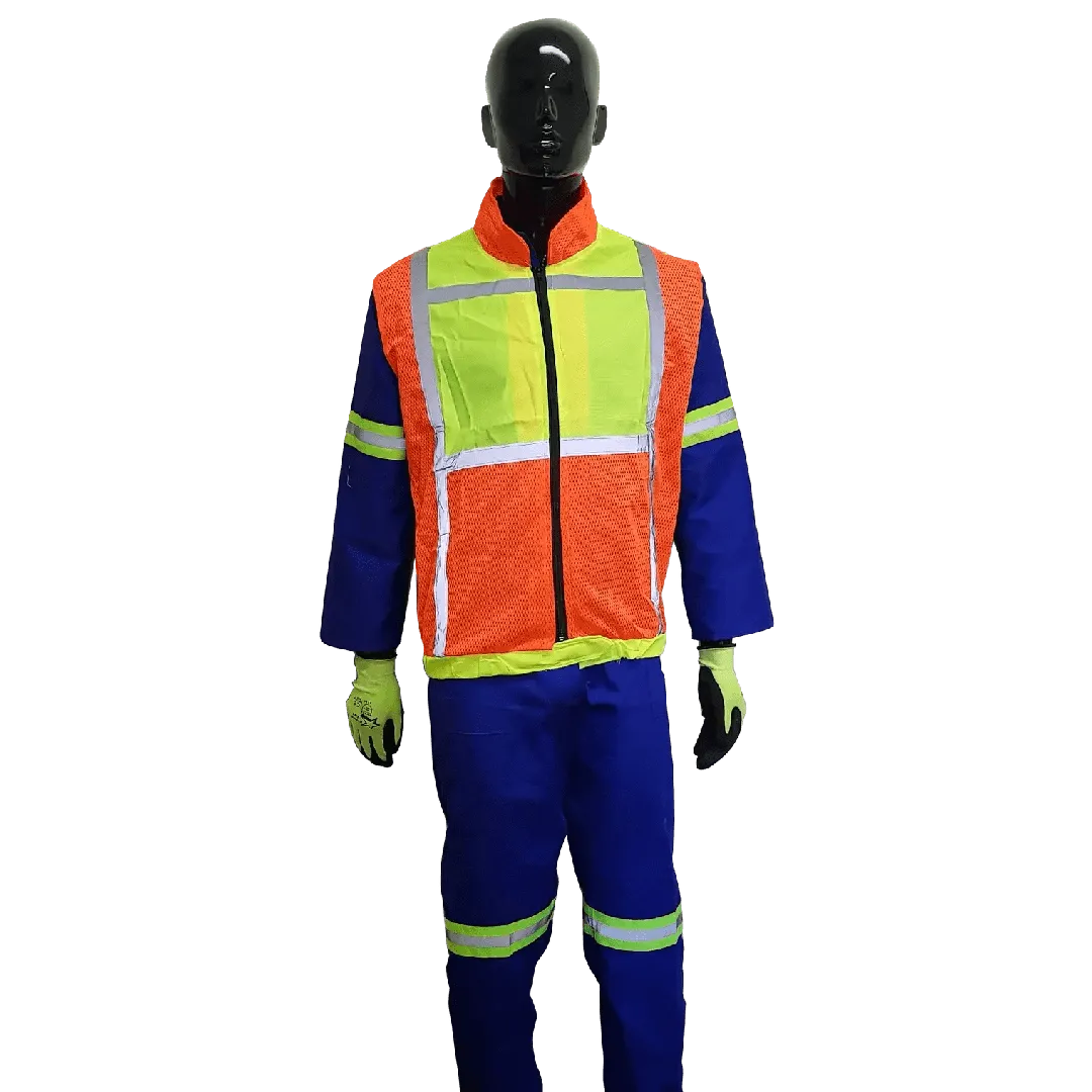 Reflective lime & orange sleeveless jackets