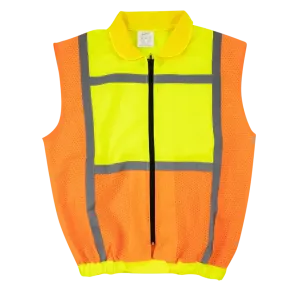 Reflective lime & orange sleeveless jackets