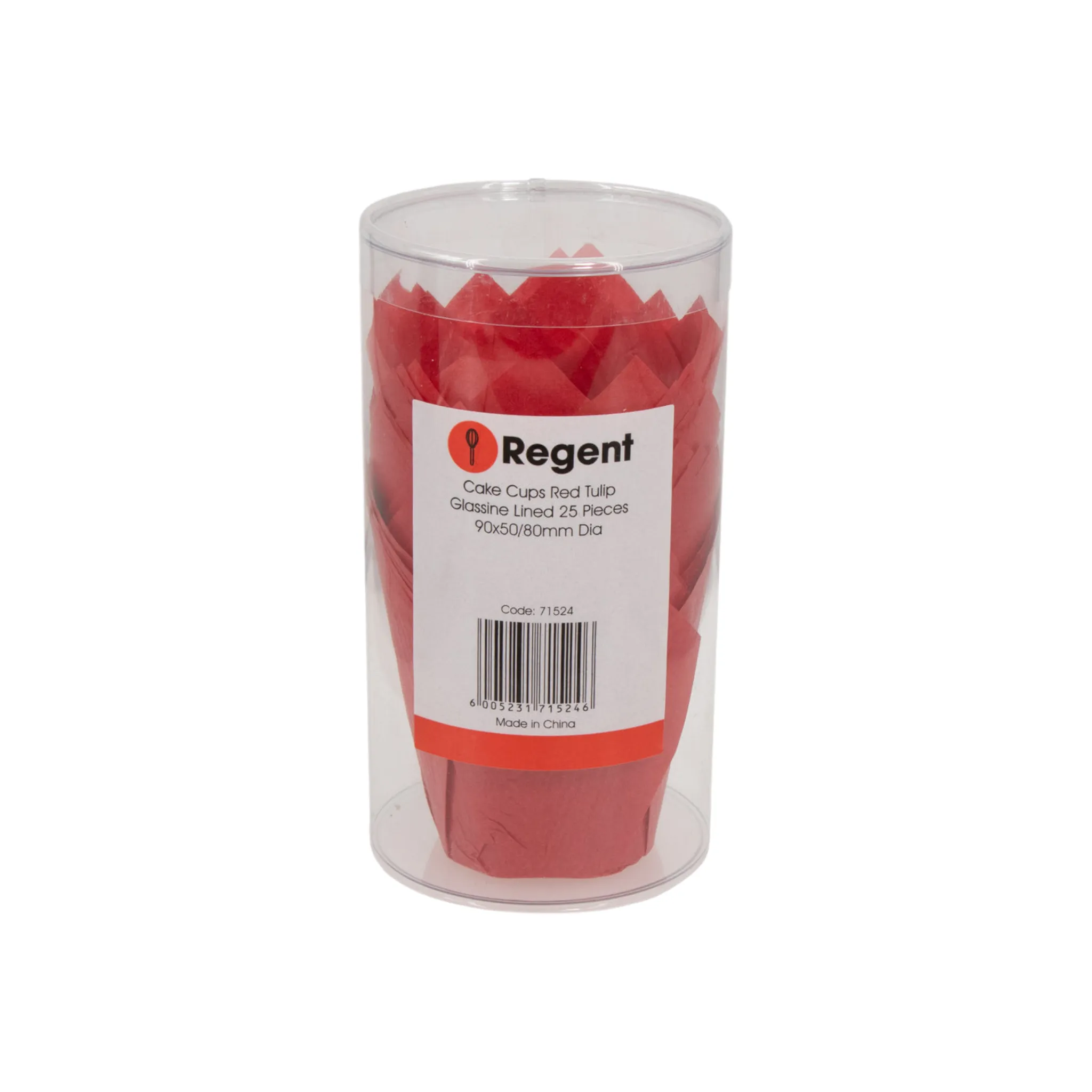 Regent Tulip Cupcake Paper Liners Red PET Lined 25pack 71524
