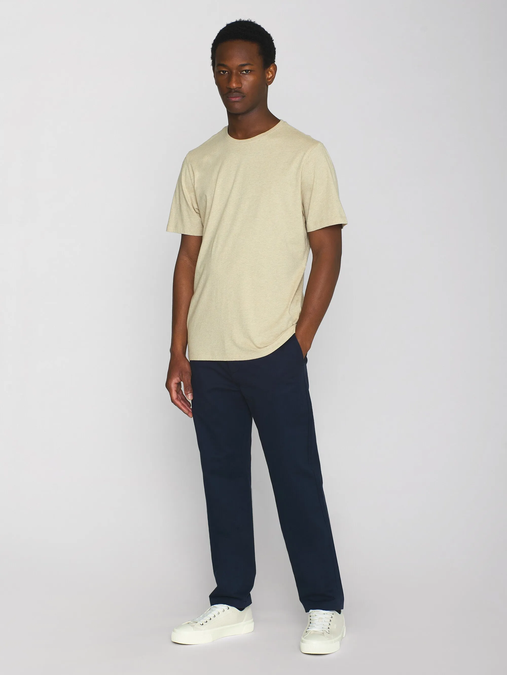 Regular fit Basic tee - Safari melange