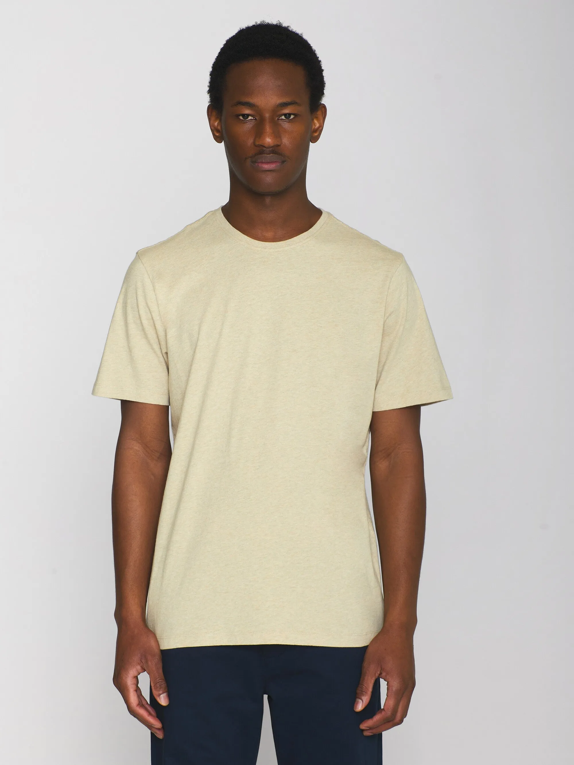 Regular fit Basic tee - Safari melange