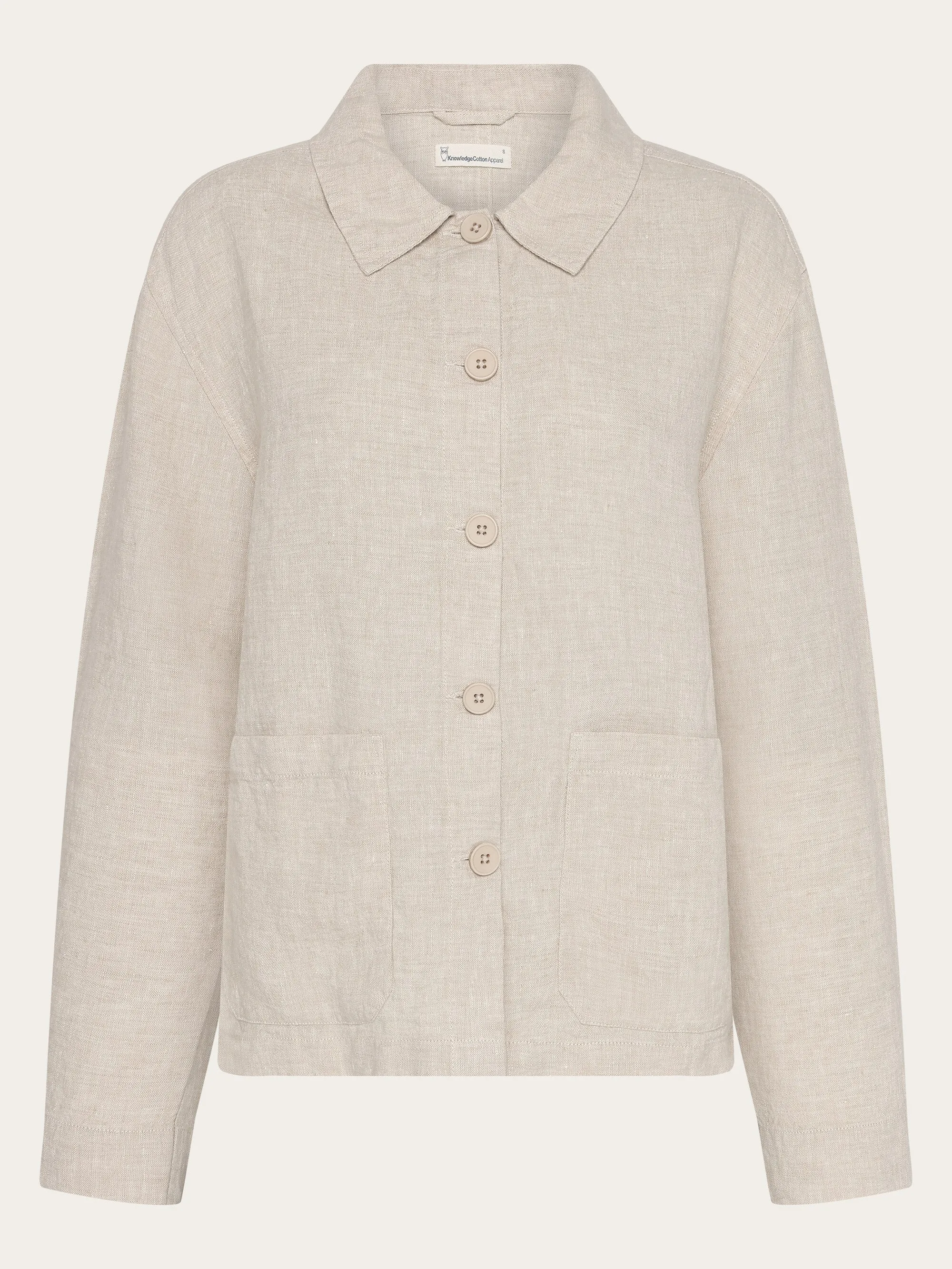 Regular linen overshirt - GOTS/Vegan - Light feather gray