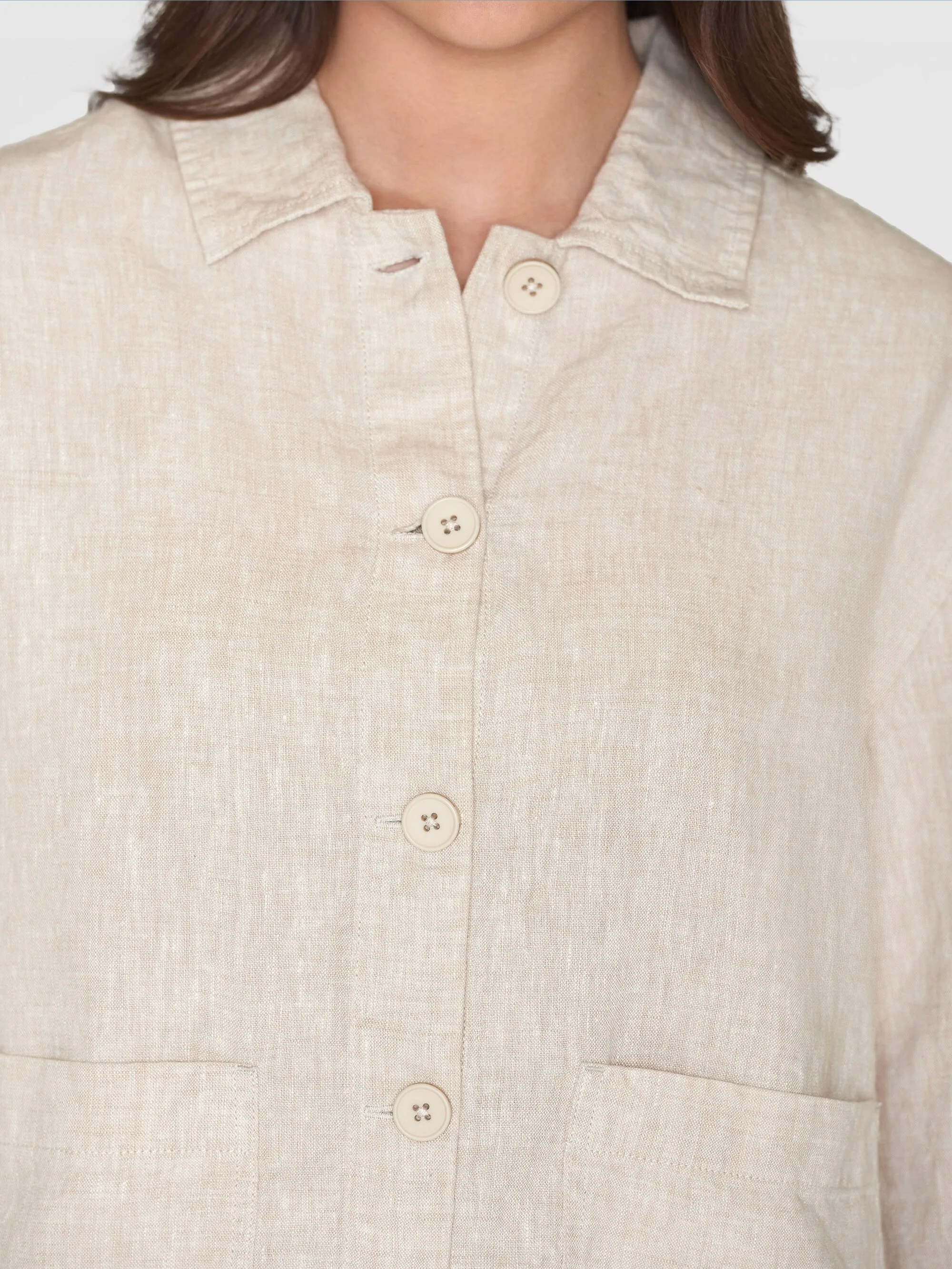 Regular linen overshirt - GOTS/Vegan - Light feather gray