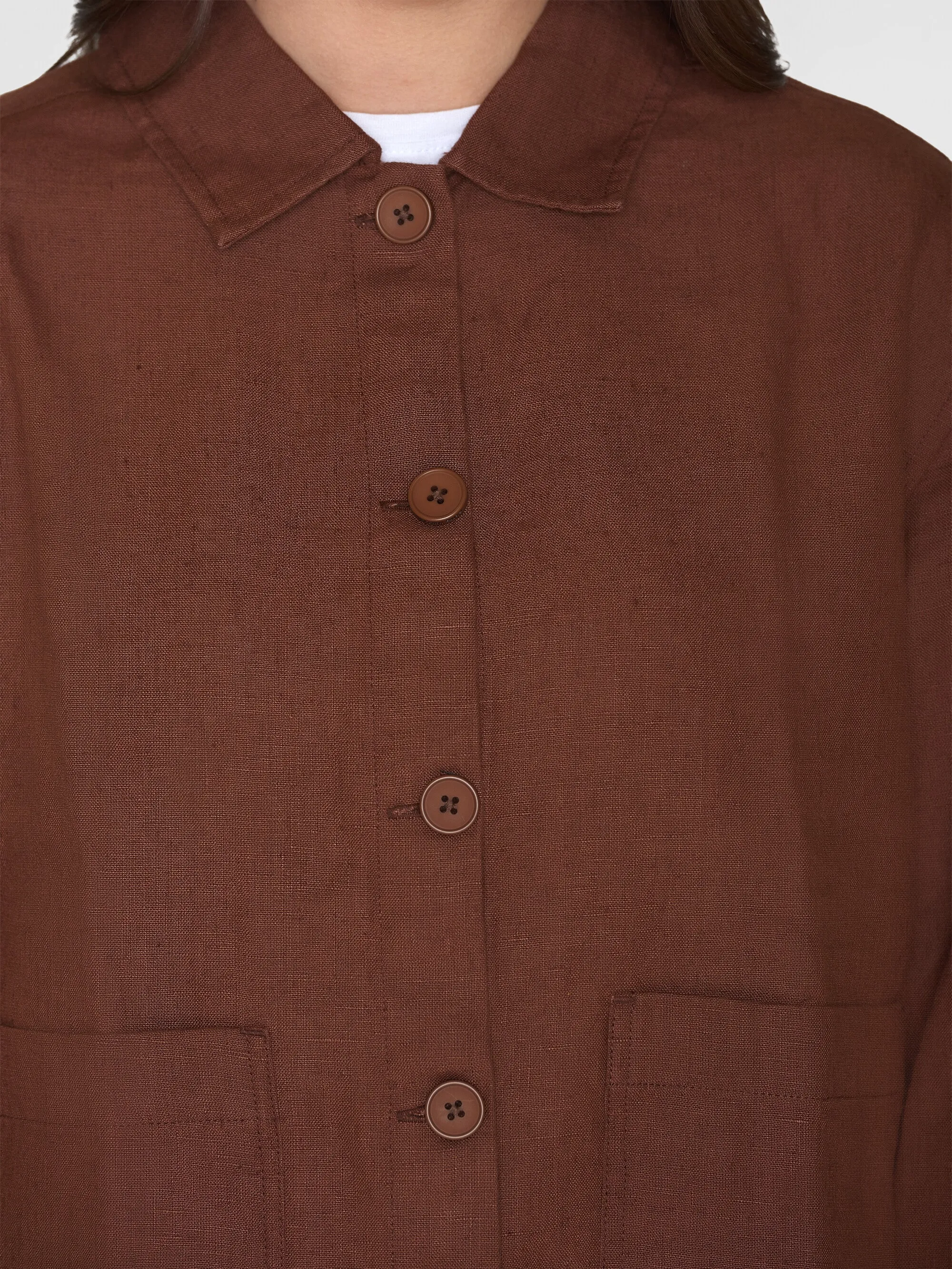 Regular linen overshirt - GOTS/Vegan - Tiramisu