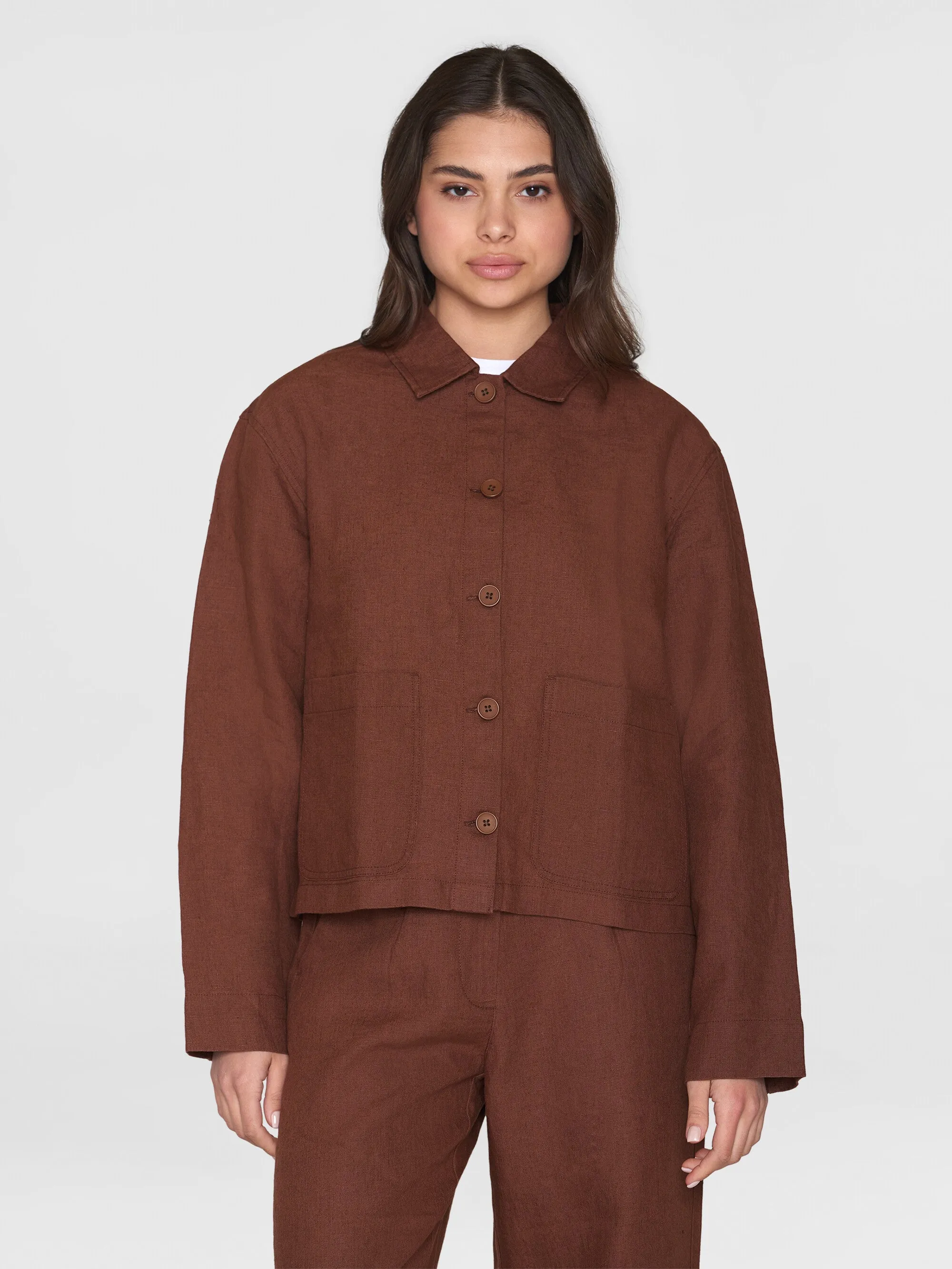 Regular linen overshirt - GOTS/Vegan - Tiramisu
