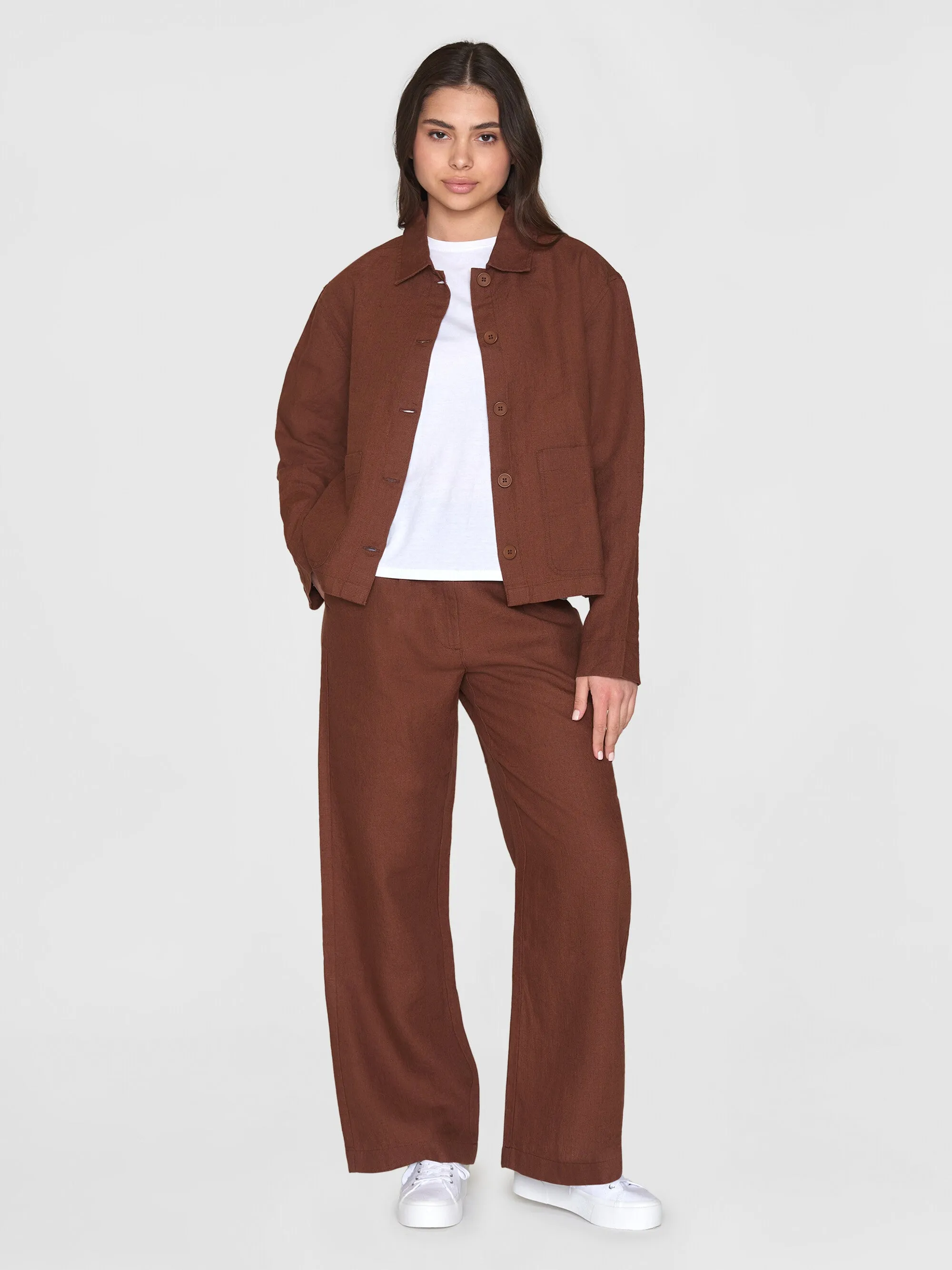Regular linen overshirt - GOTS/Vegan - Tiramisu