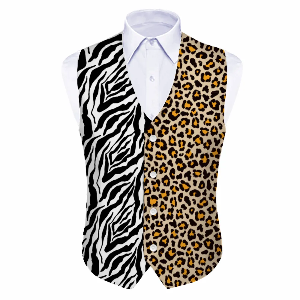 Rogue & Co Woven Fabric Mismatched Vest – Safari