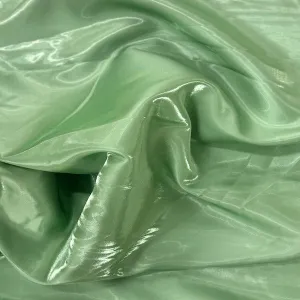 Sage Green Crystalized Reflective Liquid Bridal Satin Fabric