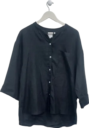 Second Summer Black Andrea Linen Shirt UK M/L