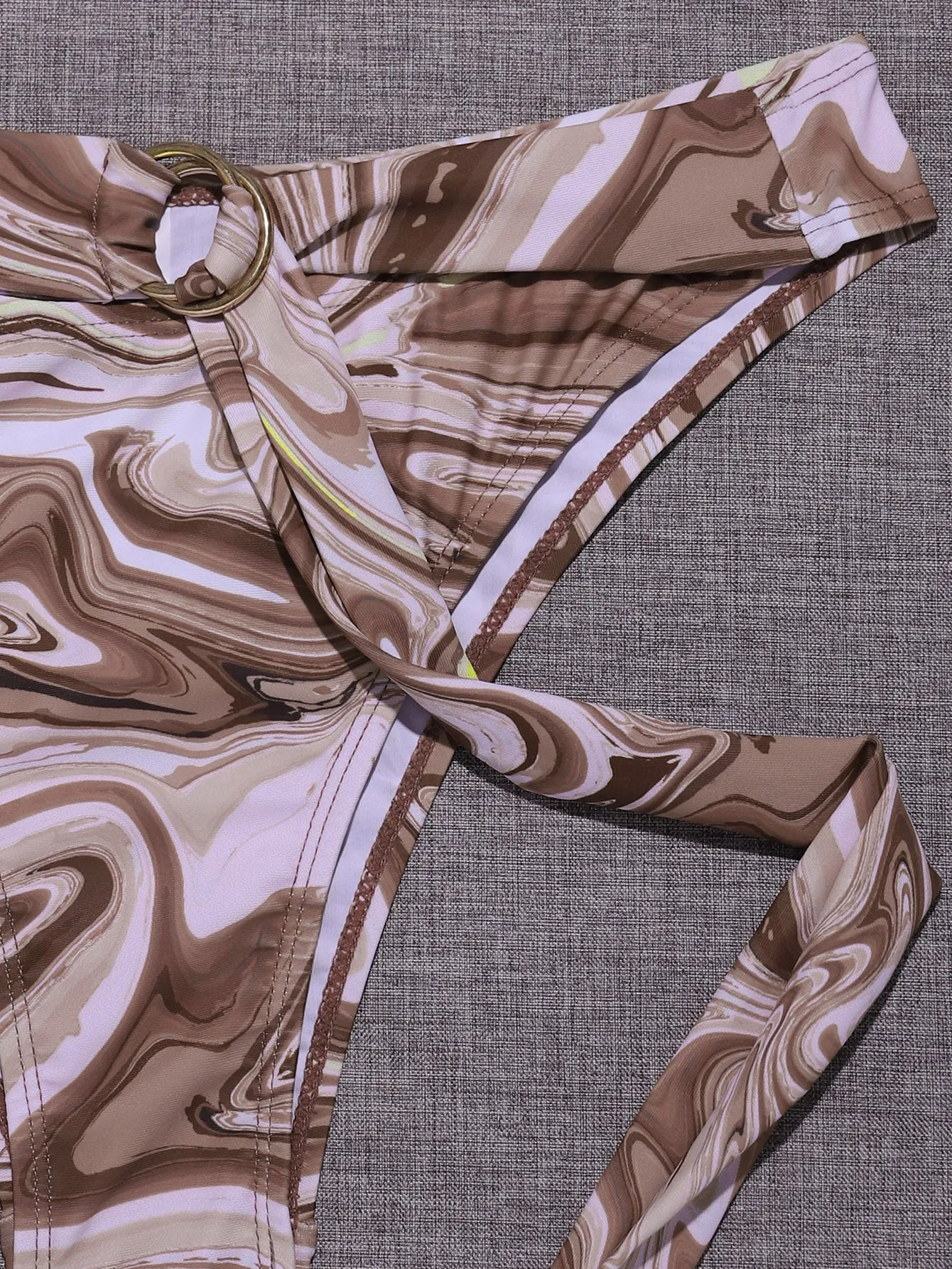 Sexy All Over Print Cut Out One Shoulder Women Bikini Sets