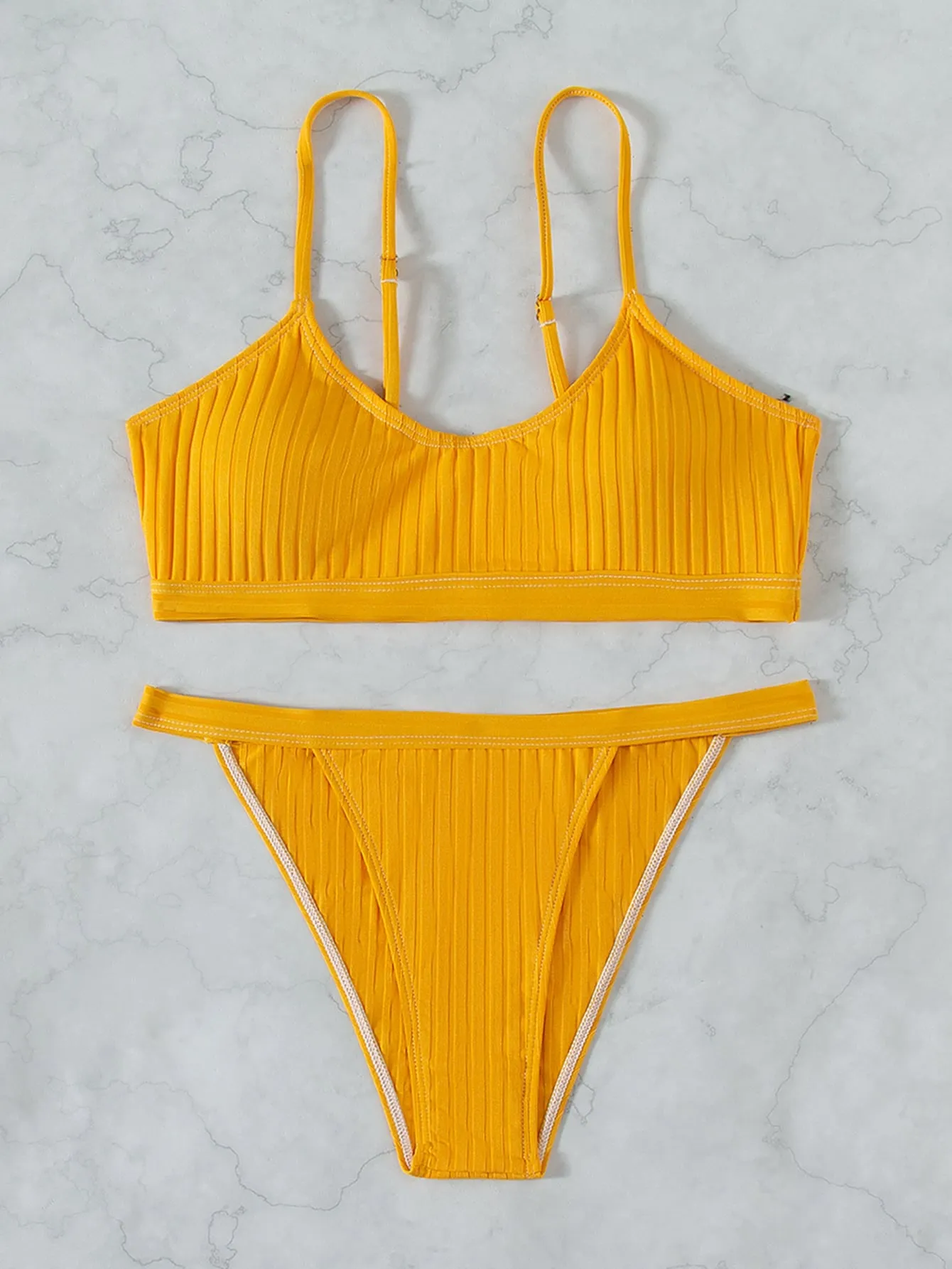 Sexy Plain Spaghetti Strap Women Bikini Sets