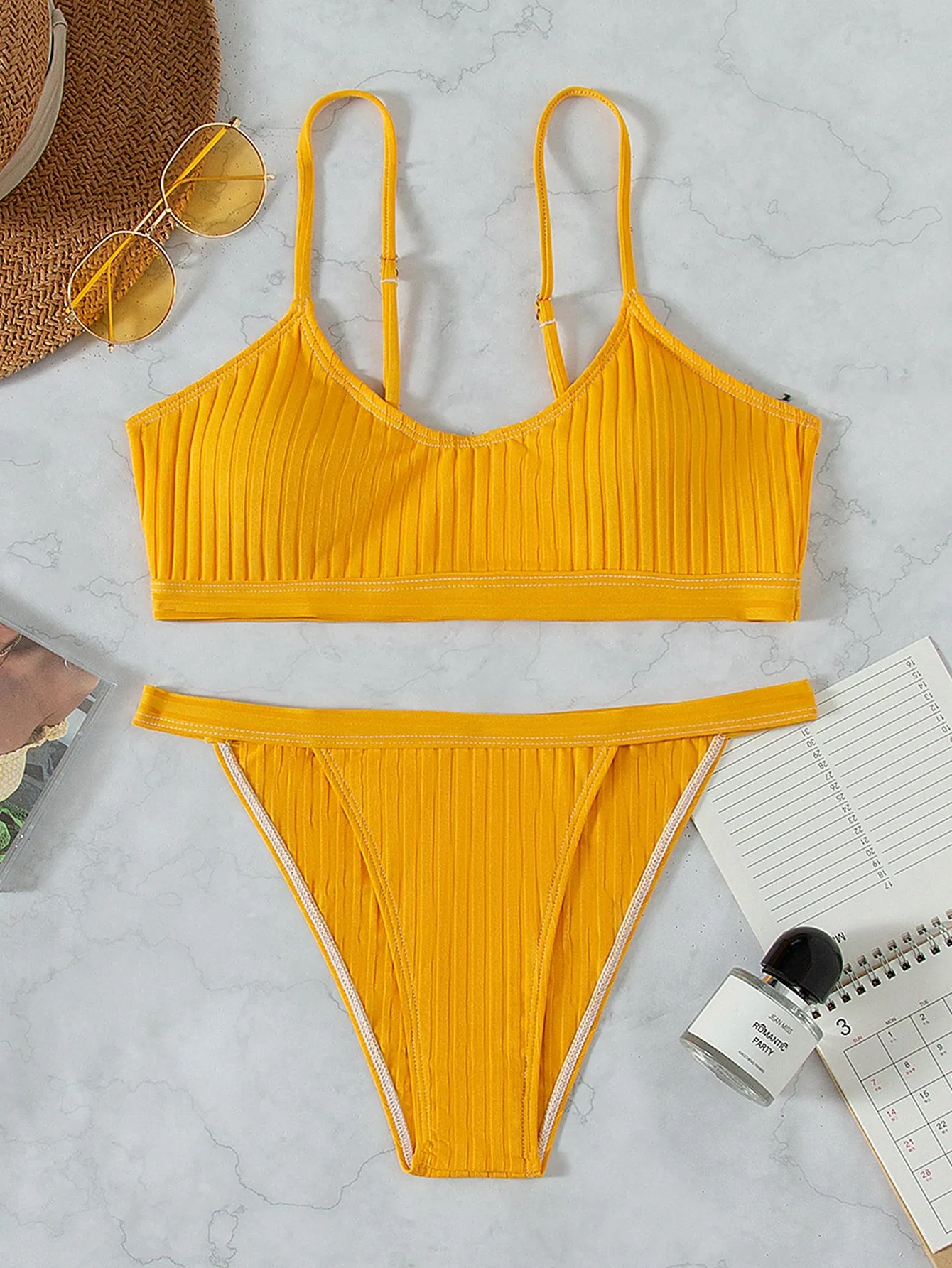 Sexy Plain Spaghetti Strap Women Bikini Sets
