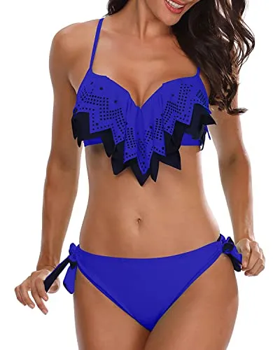 Sexy Ruffle Swimsuit Push Up Underwire Bikini Sets