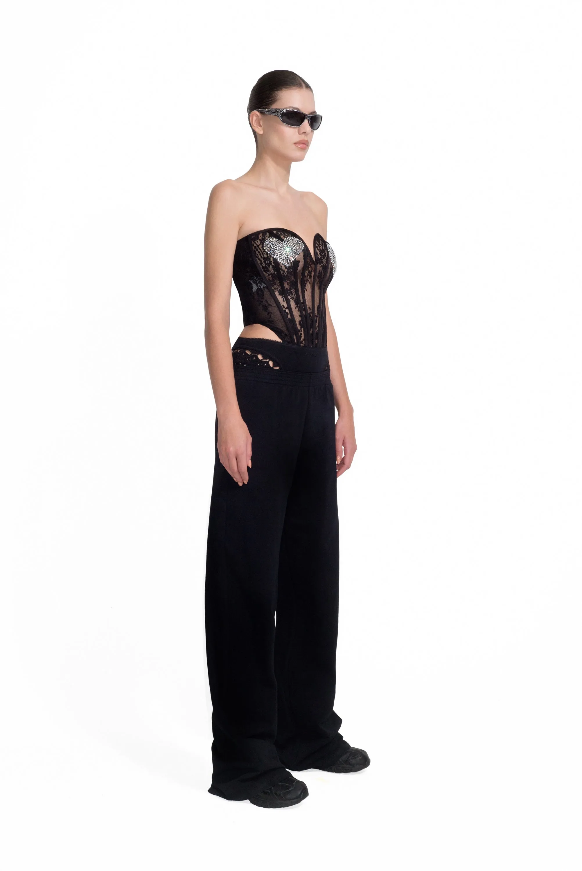 Showgirl Lace Corset - Black