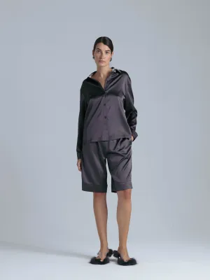 Silk Bermuda Shorts 'Themis' in Magic Grey