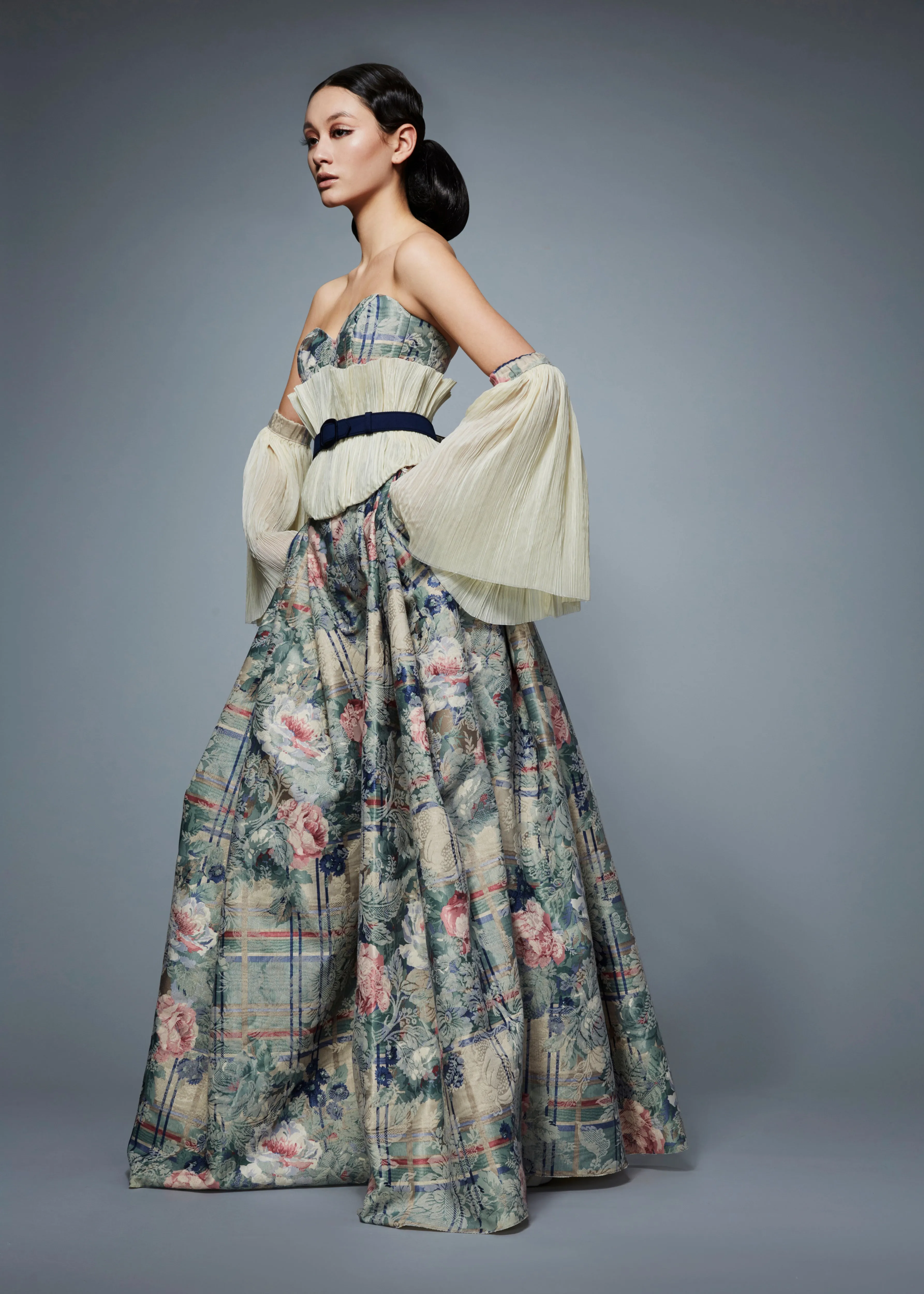 Silk Floral Corset & Pleated Trouser | Fall/Winter 19