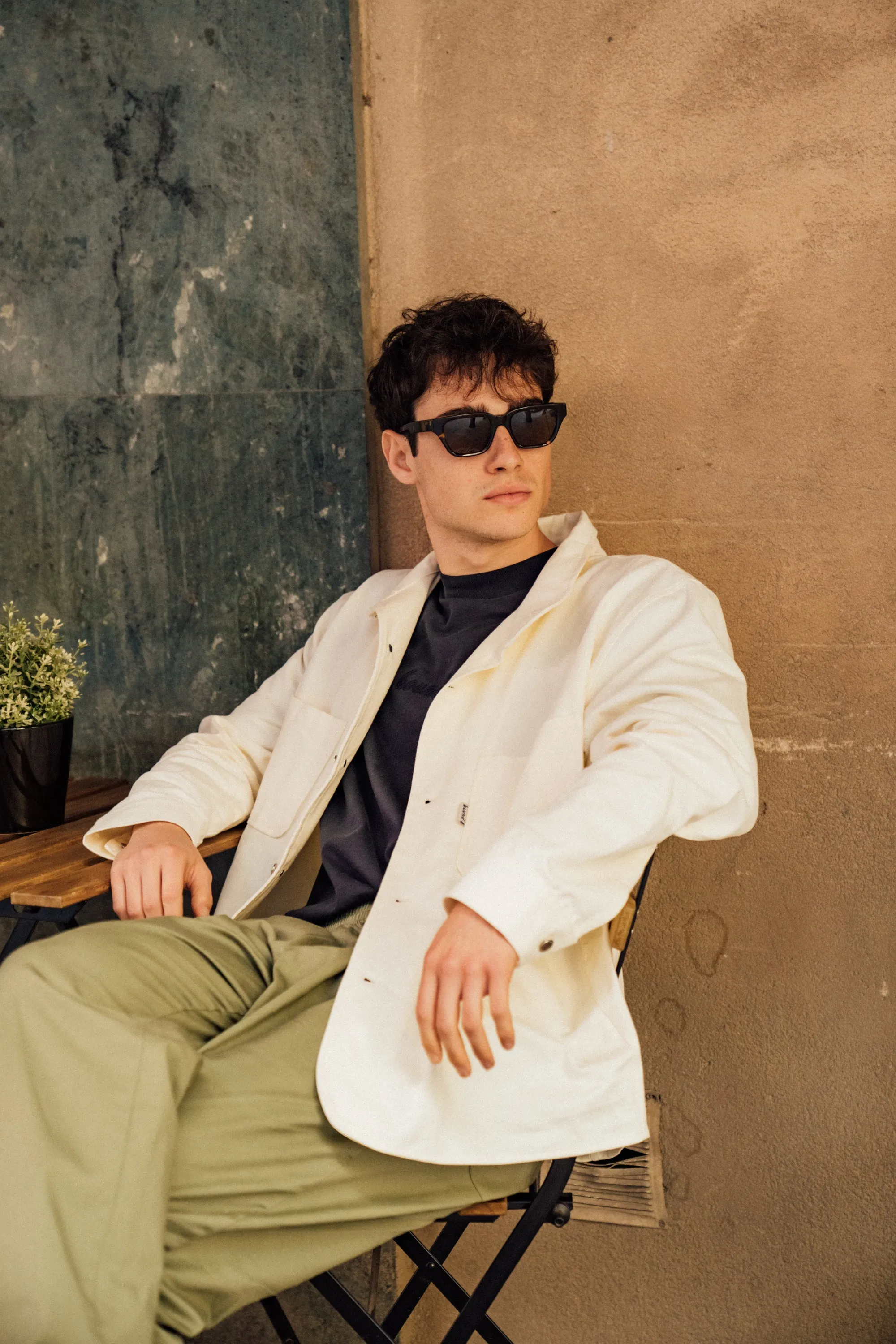 SOFT CANVAS OVERSHIRT - OFF WHITE