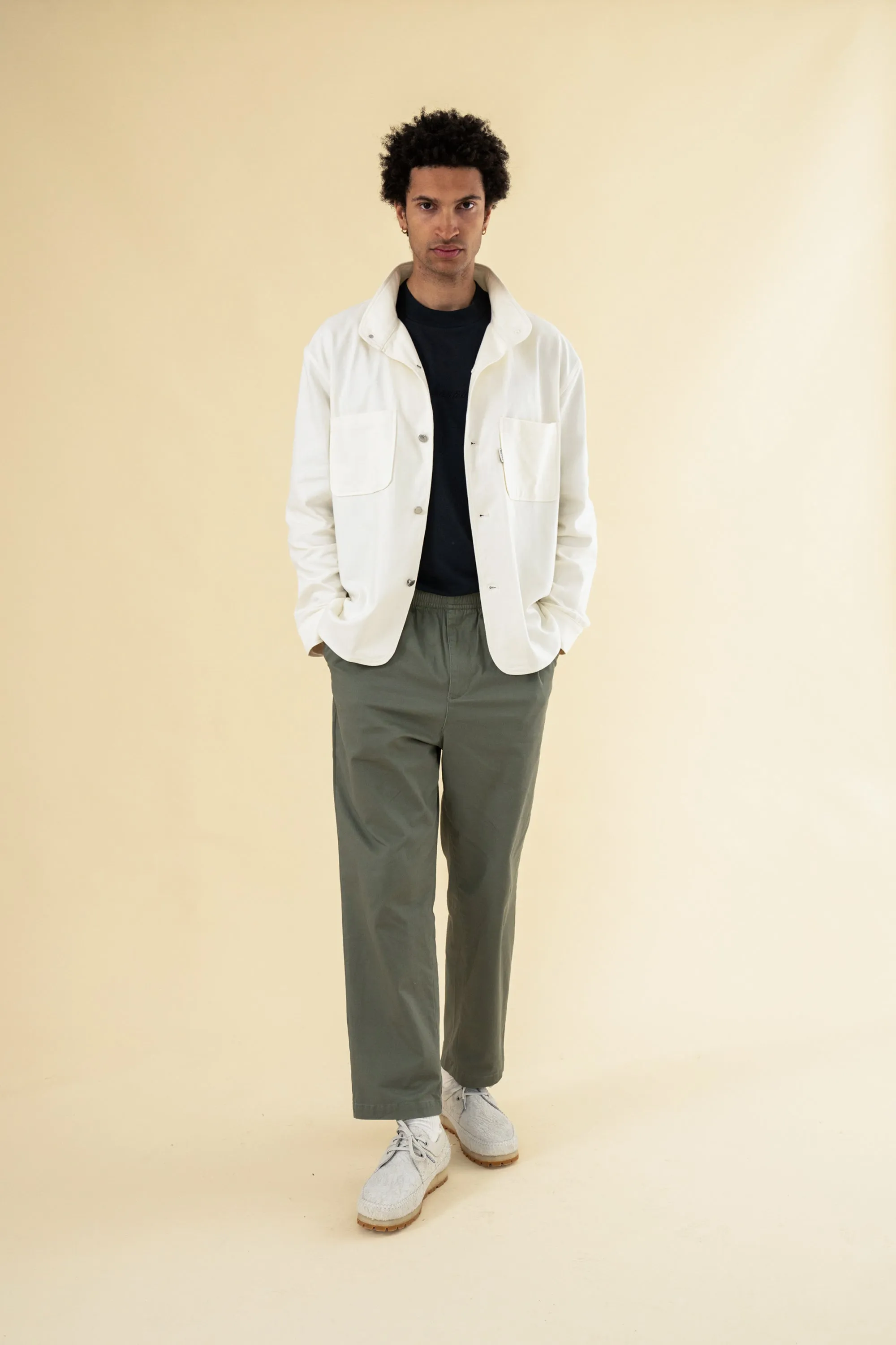 SOFT CANVAS OVERSHIRT - OFF WHITE