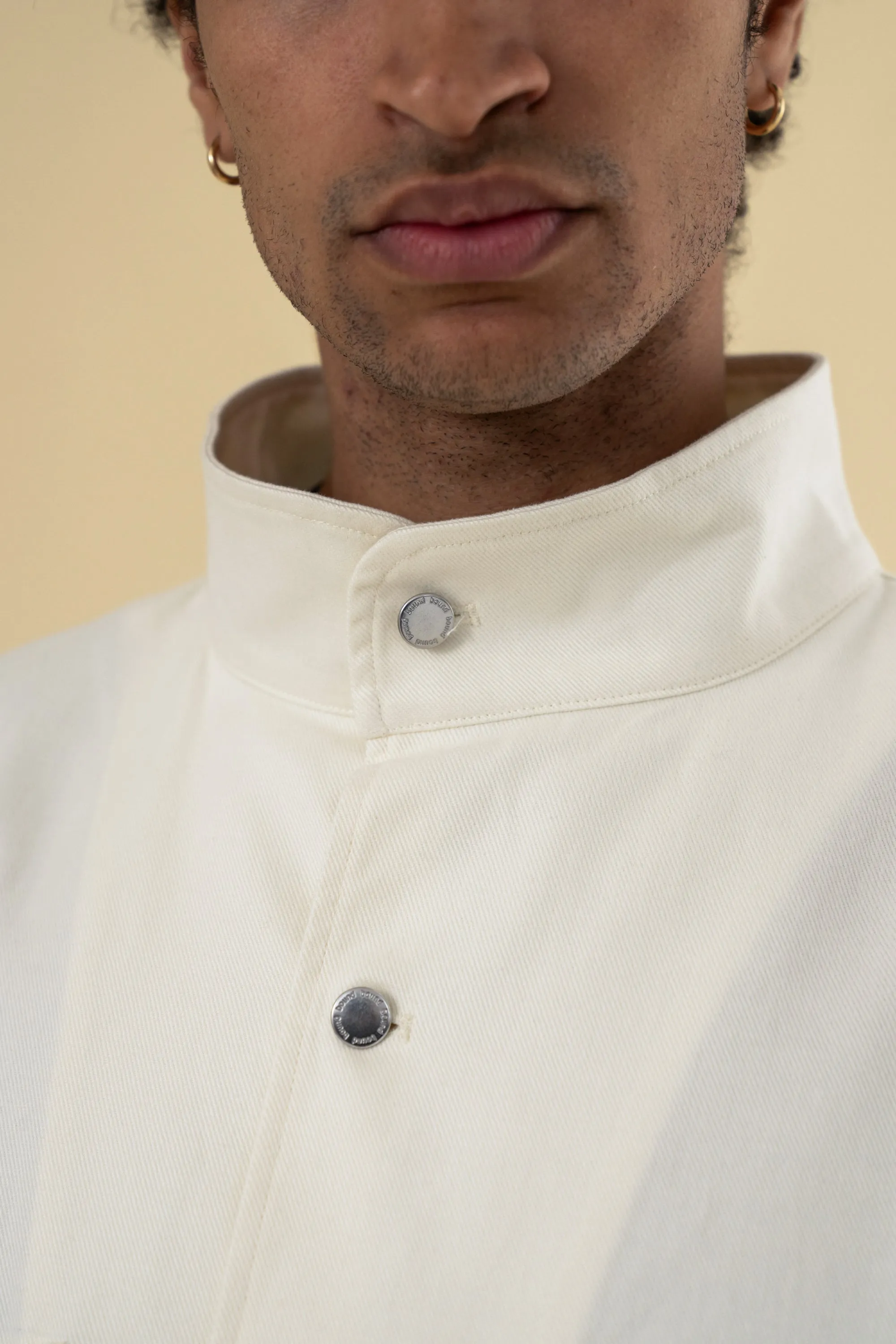 SOFT CANVAS OVERSHIRT - OFF WHITE