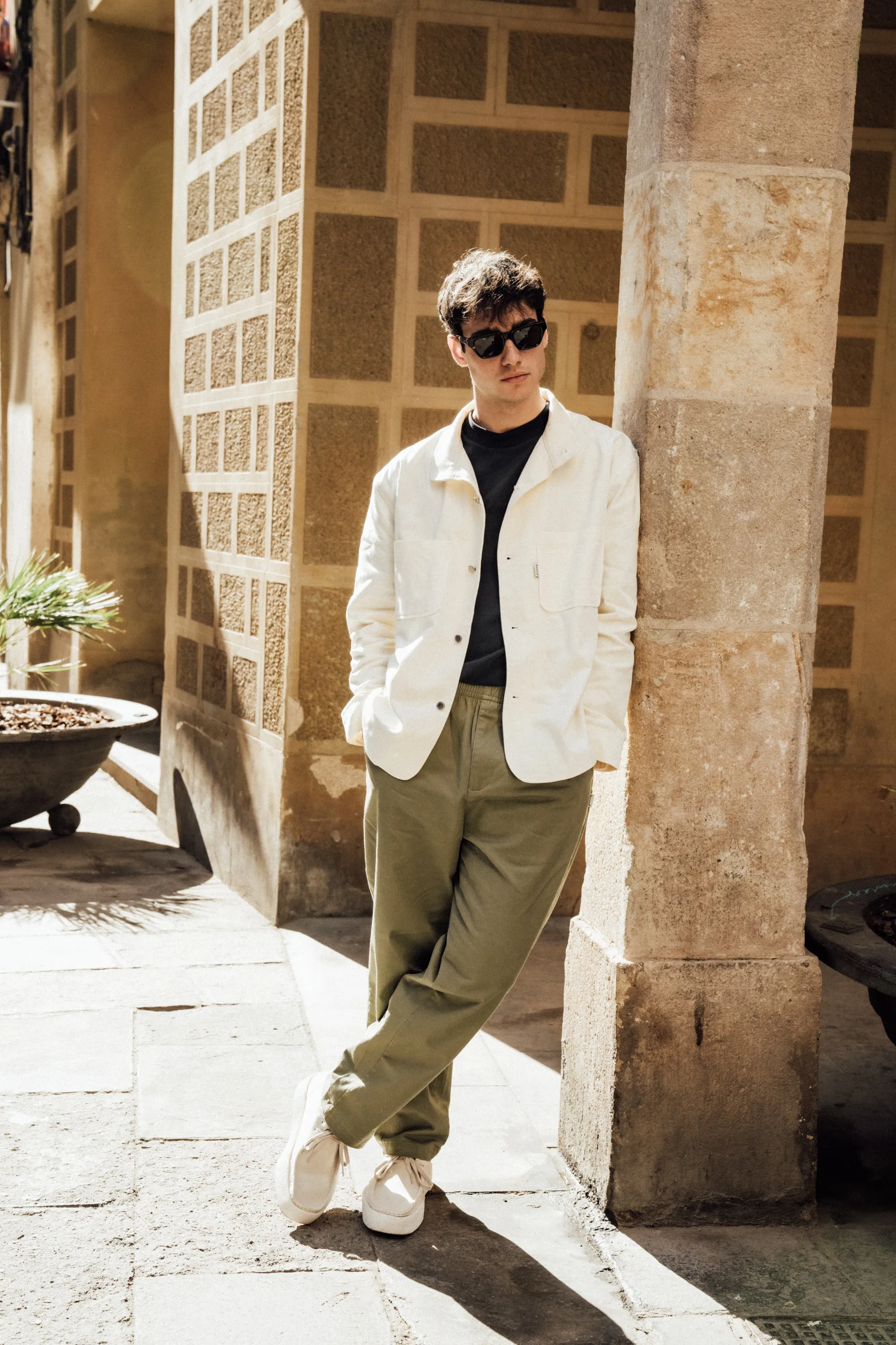SOFT CANVAS OVERSHIRT - OFF WHITE