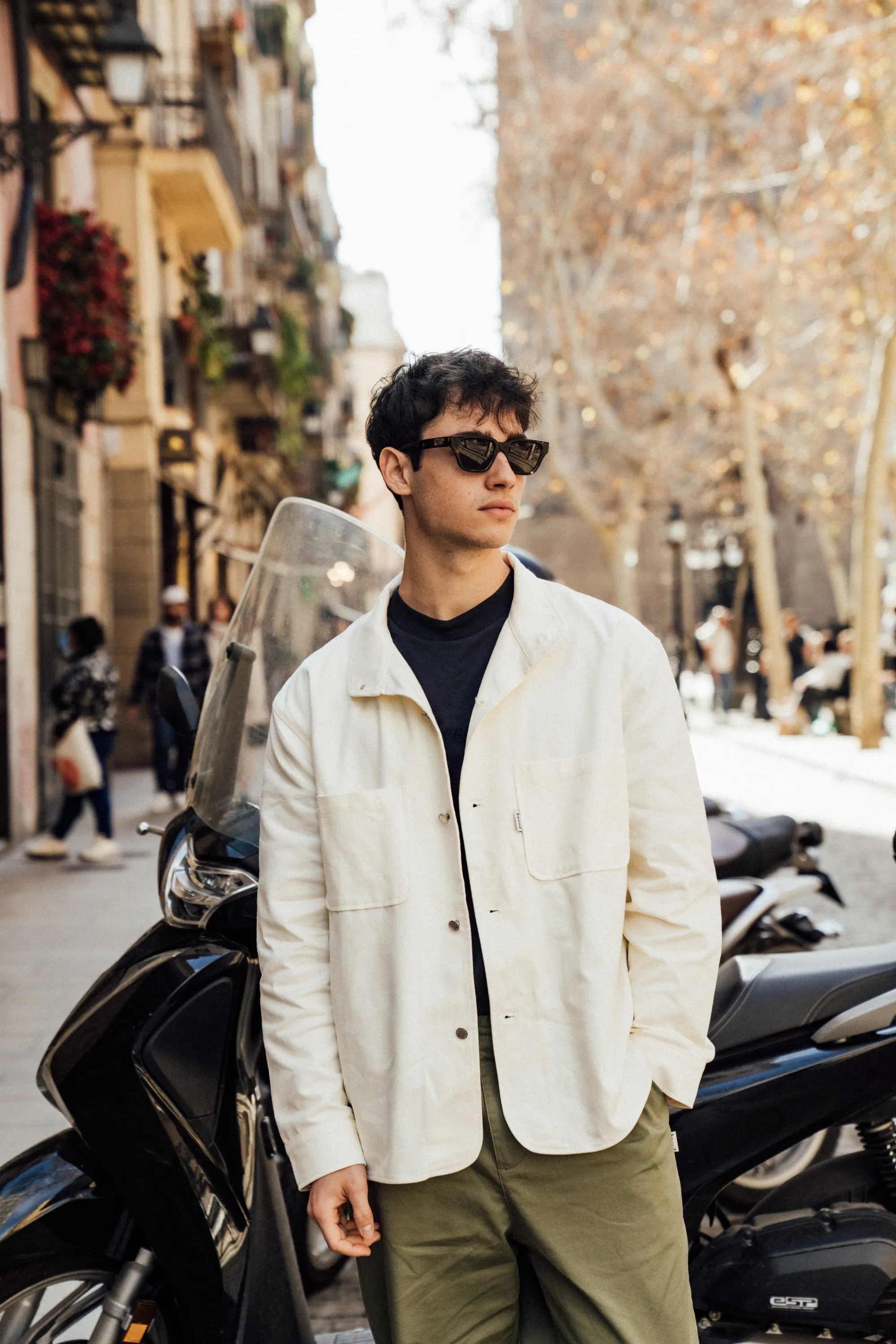 SOFT CANVAS OVERSHIRT - OFF WHITE