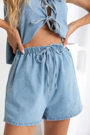 Stella Denim Shorts - Light Wash