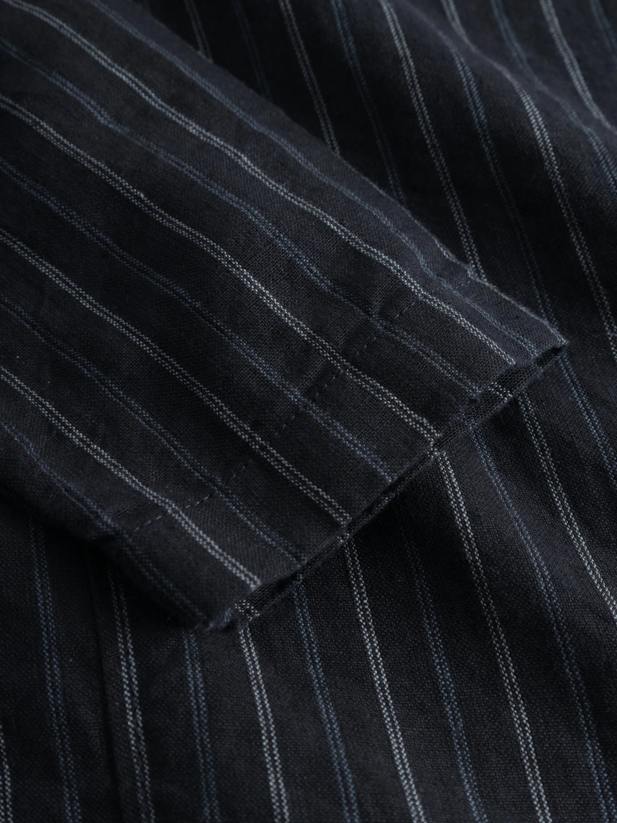 Striped linen overshirt - Stripe - navy