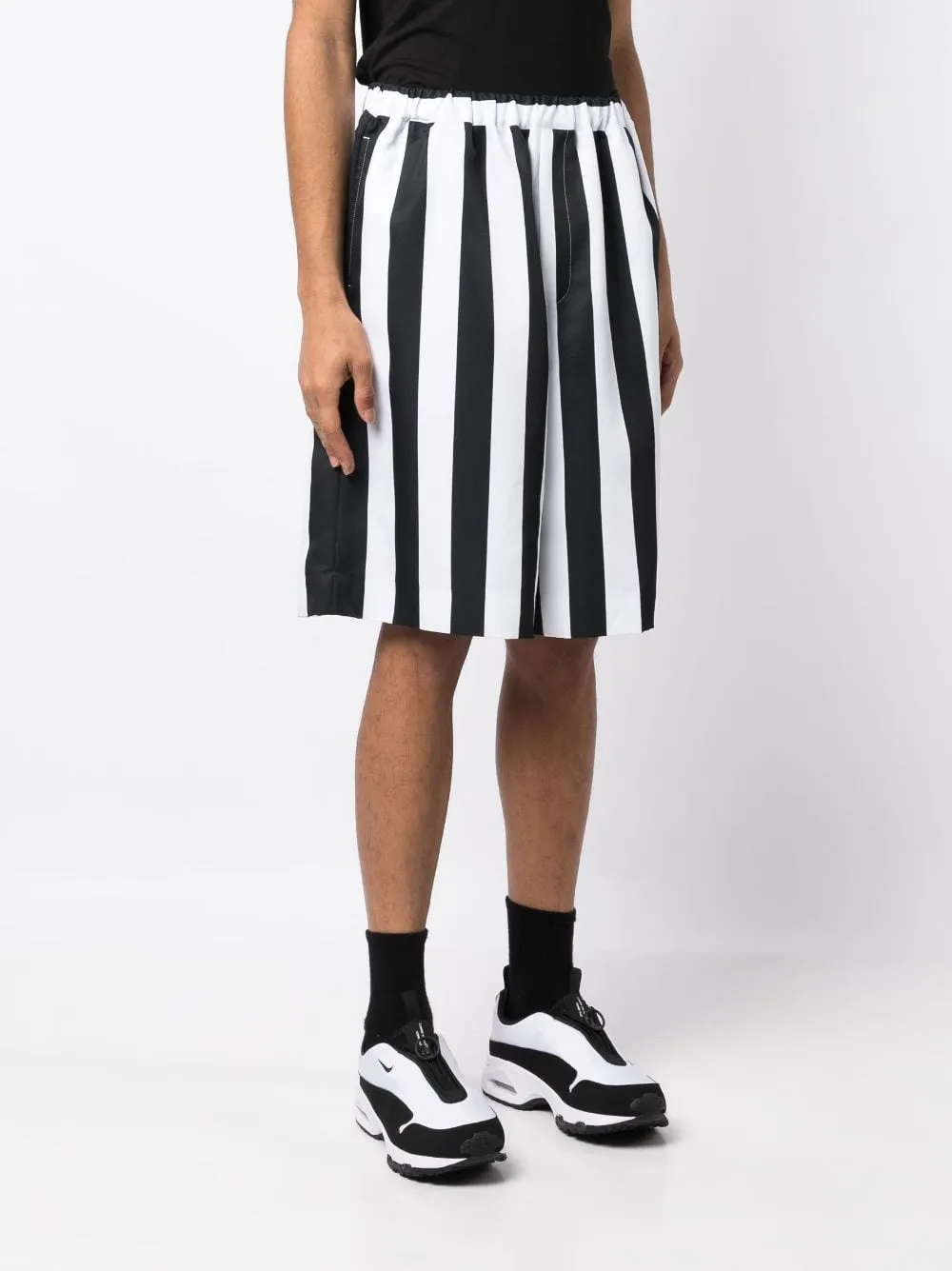 Striped-Print Knee-Length Shorts