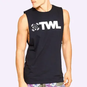 The WOD Life - Men's Classics Gunship Muscle Tank - Black/White