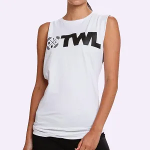 The WOD Life - Unisex Classics Gunship Muscle Tank -  White/Black