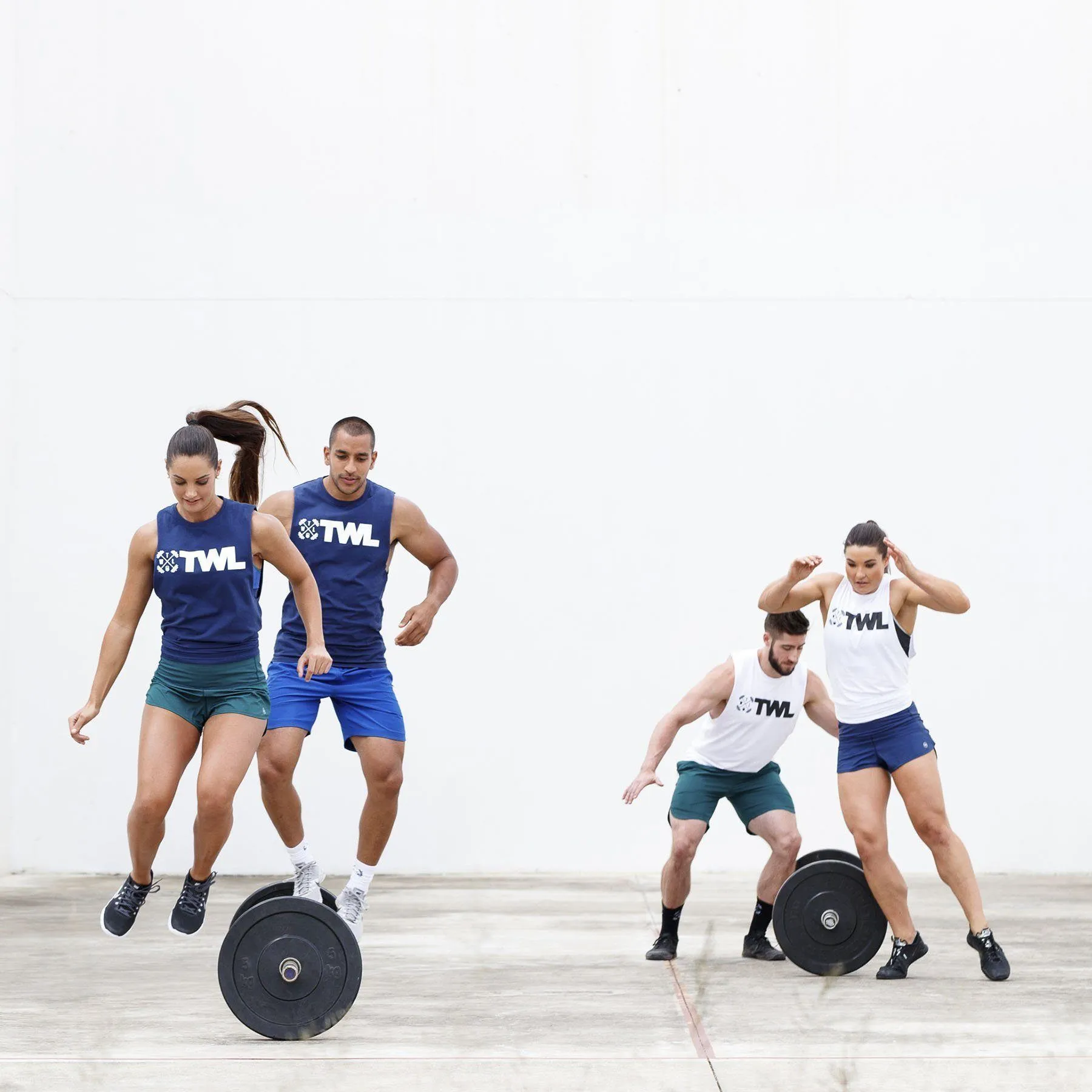 The WOD Life - Unisex Classics Gunship Muscle Tank -  White/Black