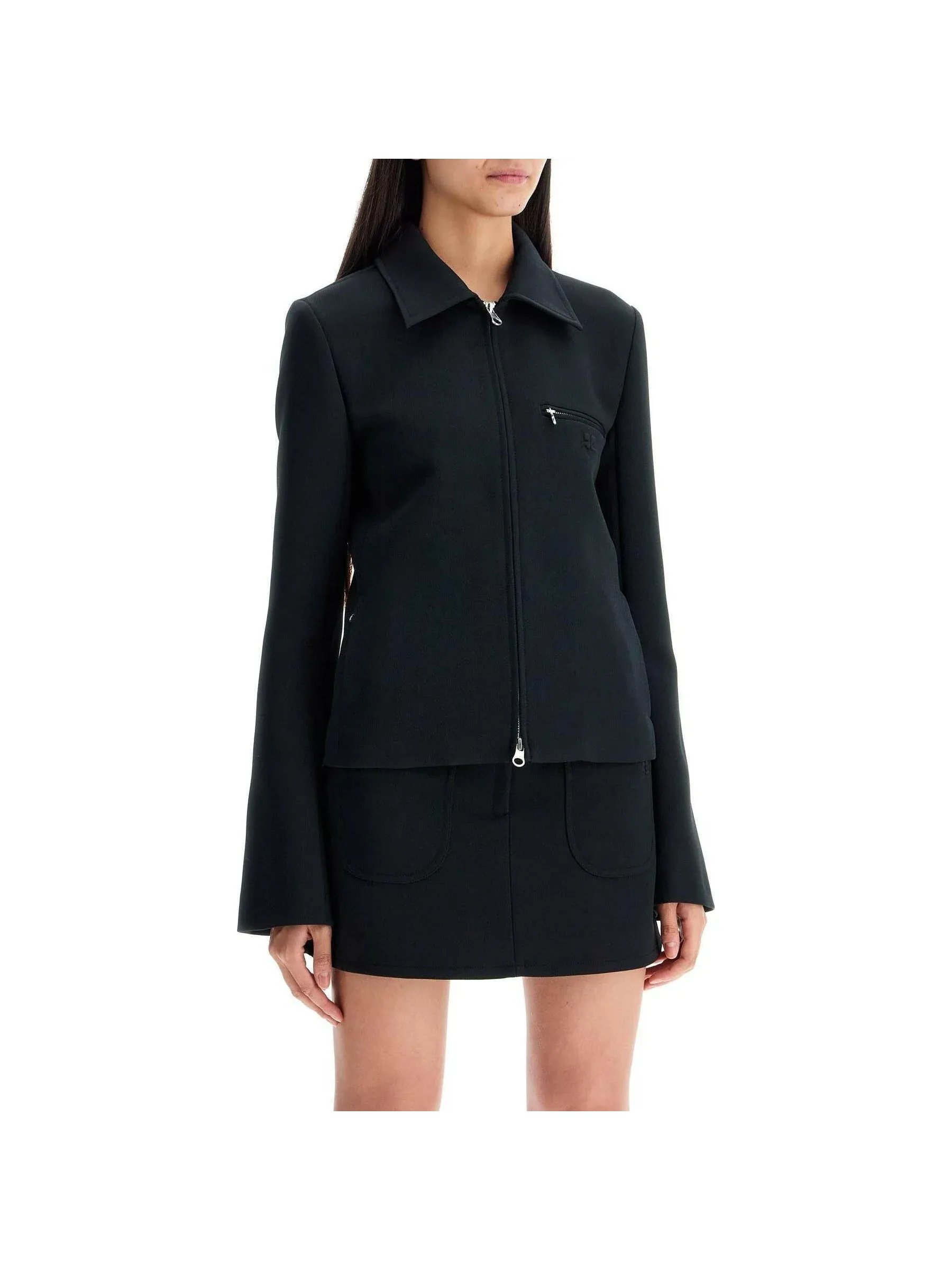 Twill Jacket with Zipped Closure
