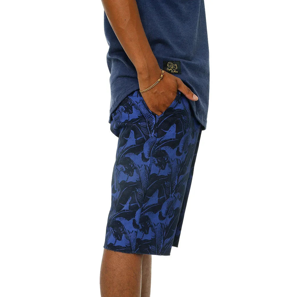 Vacation Twill Print Shorts Navy
