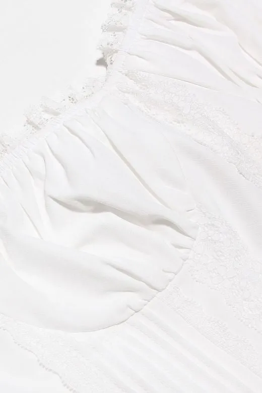 Valerie Corset Crop Top - Pearl White