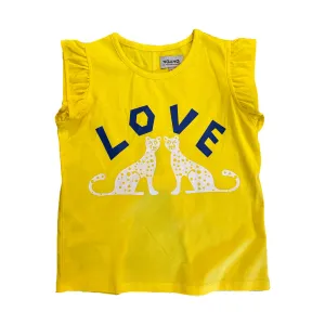 Vauva SS23 Safari - Girls Leopard Print Ruffle Cotton Short Sleeves Top