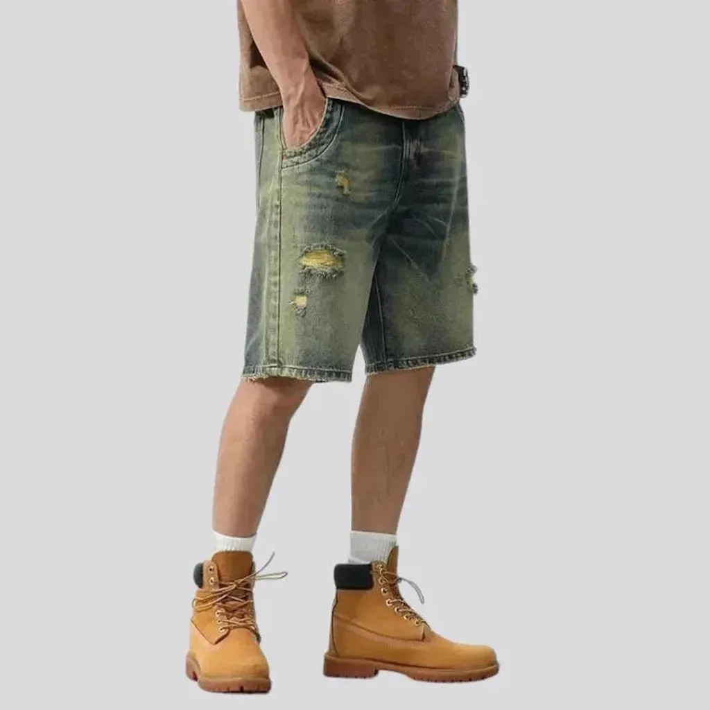 Vintage loose men's jean shorts
