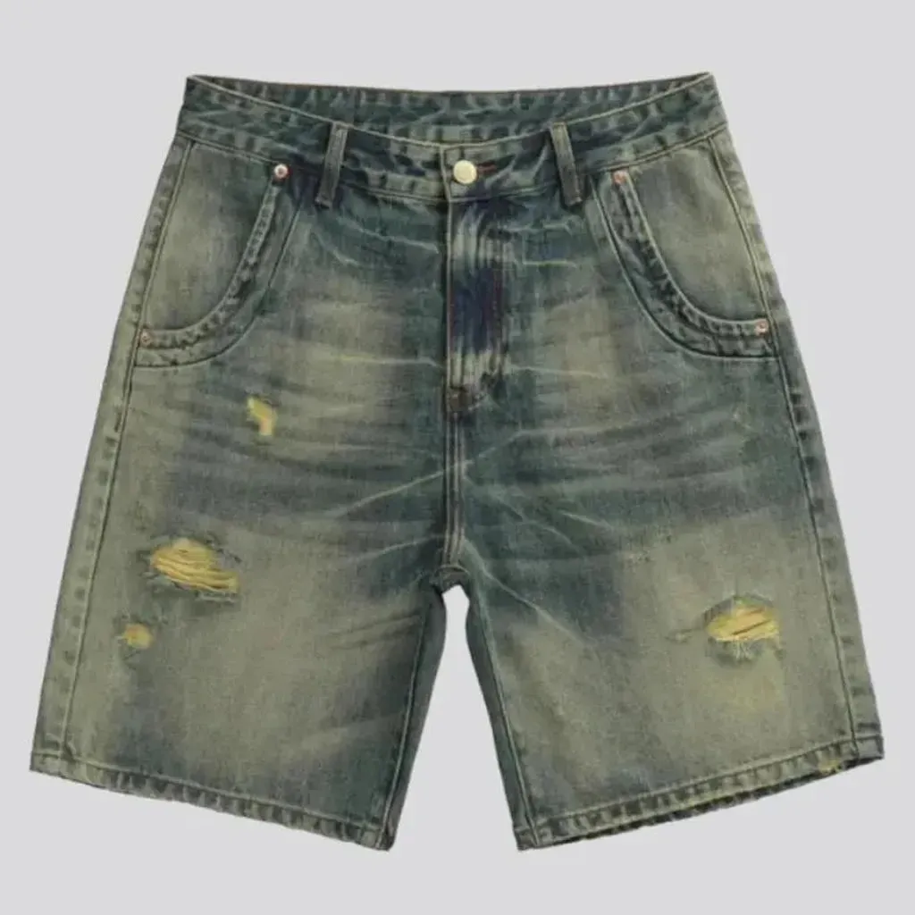Vintage loose men's jean shorts