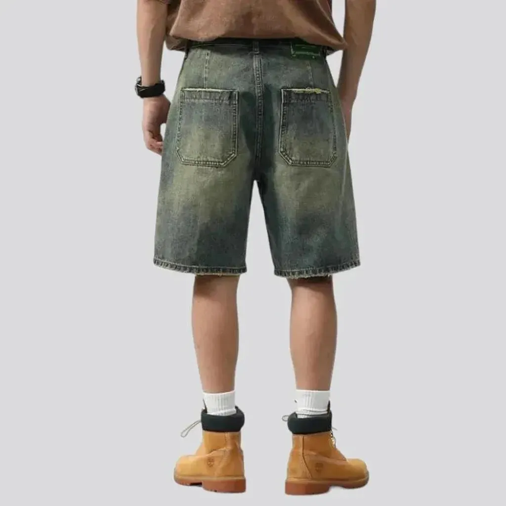 Vintage loose men's jean shorts