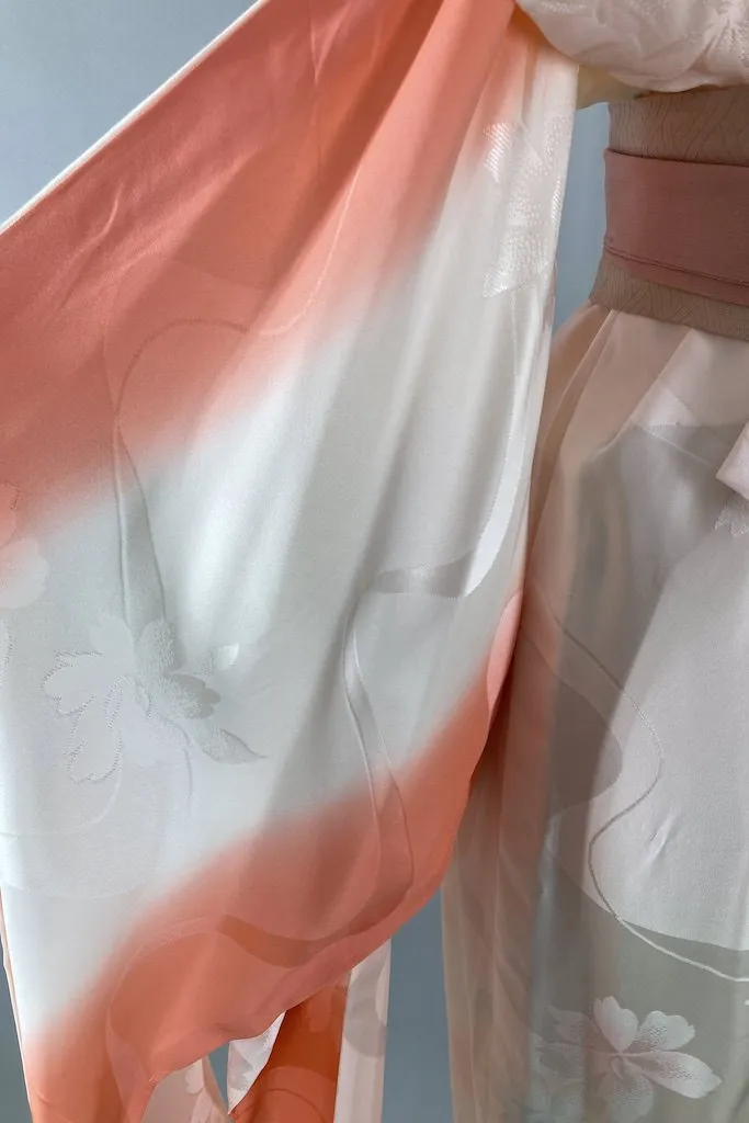 Vintage Pink Silk Juban Kimono Robe