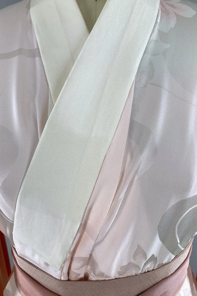 Vintage Pink Silk Juban Kimono Robe