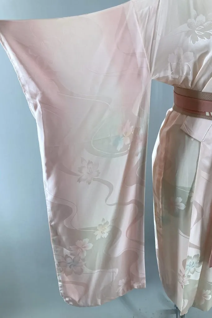 Vintage Pink Silk Juban Kimono Robe