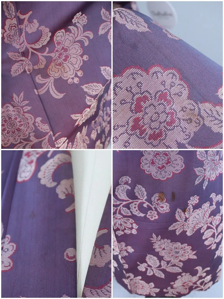 Vintage Purple Silk Kimono Robe