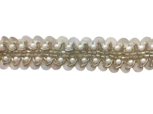White & Golden Handwork Zardozi Trim